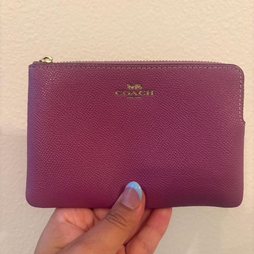 Coach Women's Burgundy and Purple Wallet-purses